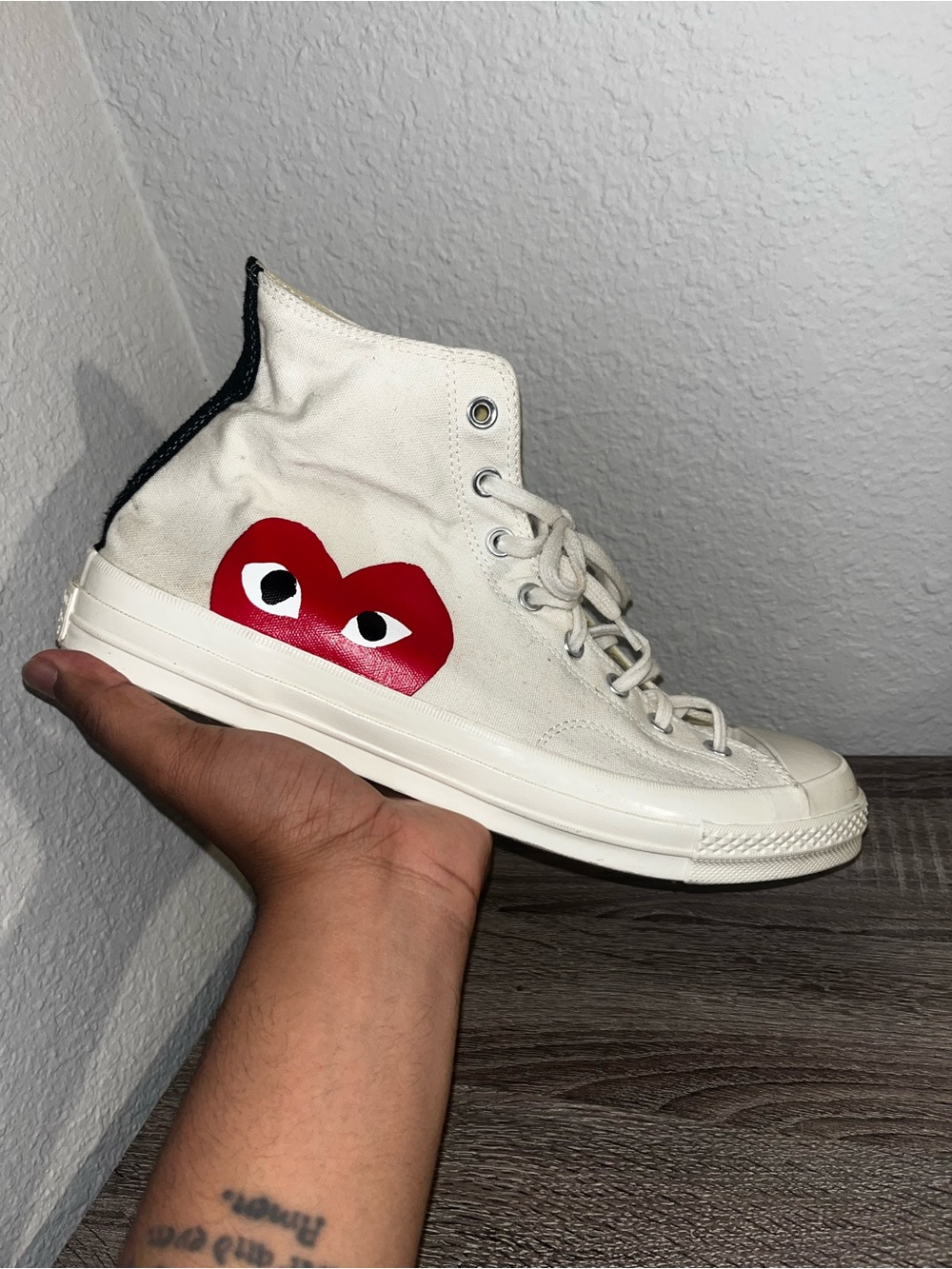 White Converse x Comme des Garçons